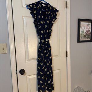Flower dress with belt and pockets